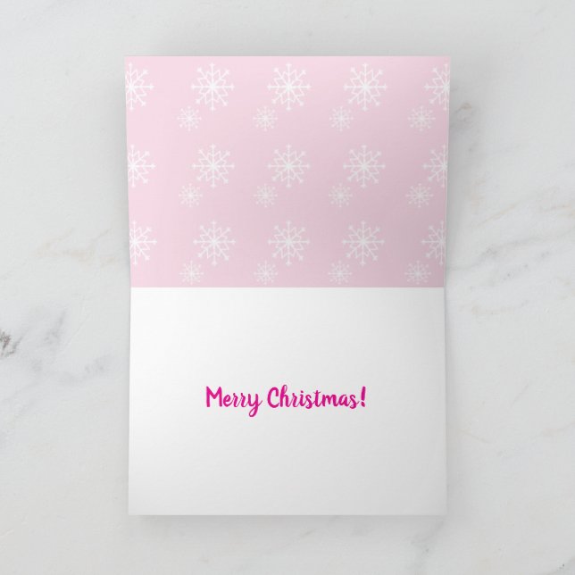 Carte de Noël Collie de la frontière rose (Intérieur)