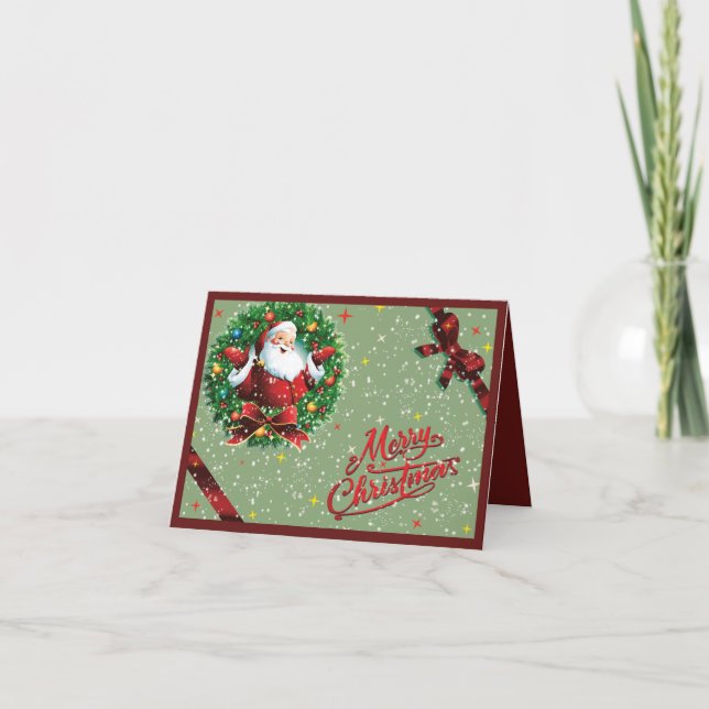 Carte de Noël colorée à double volet (Devant)