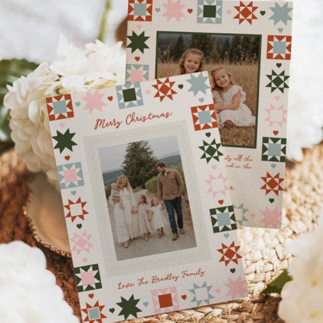 Carte de Noël colorée en quilt (Créateur téléchargé)
