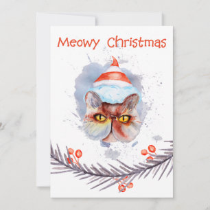 Carte de Noël colorée Meowy