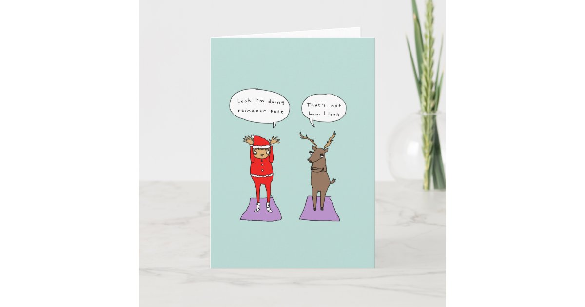 Carte De Noel Comique De Yoga Drole De La Pose Zazzle Fr Carte De Noel Comique De Yoga Drole De La Pose Zazzle Fr