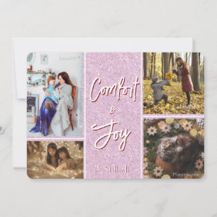 Carte de Noël Confort & Joie en rose