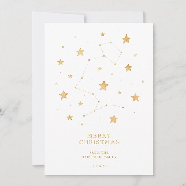 Carte de Noël Constellation Céleste Blanche TMF26 (Devant)