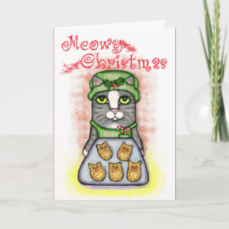 Carte de Noël Cookie Cat Holiday