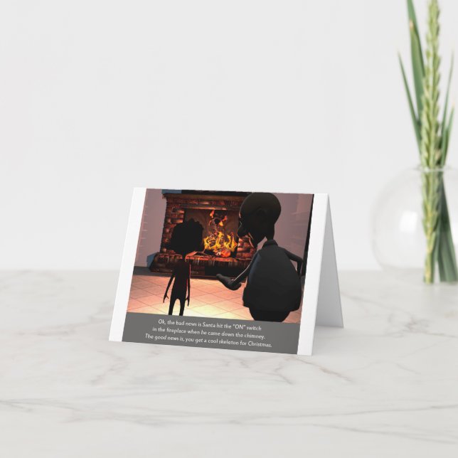 Carte de Noël : Cool de feu chaud Skeleton Dead Pè (Devant)