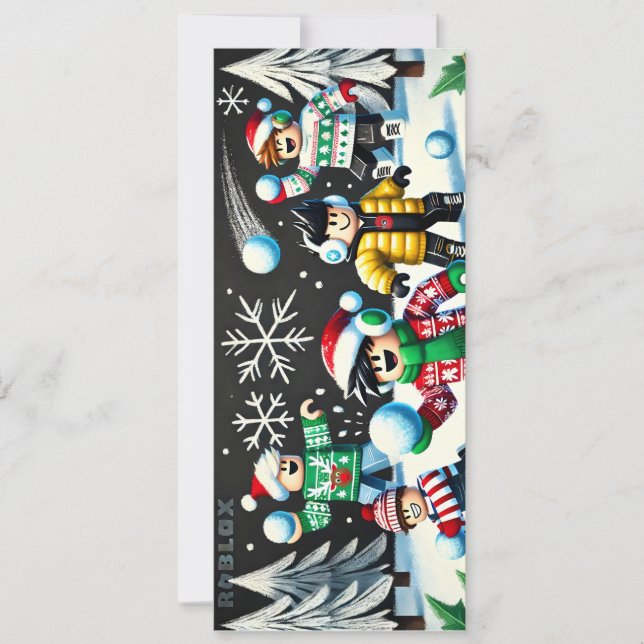Carte de Noël Cool de Robloxo pour garçons (Devant)