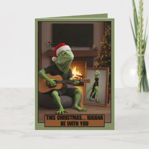Carte de Noël cool pour les fans d'Iguane