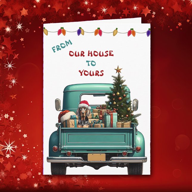 Carte de Noël Coonhland Dog Retro Farm Truck (Créateur téléchargé)
