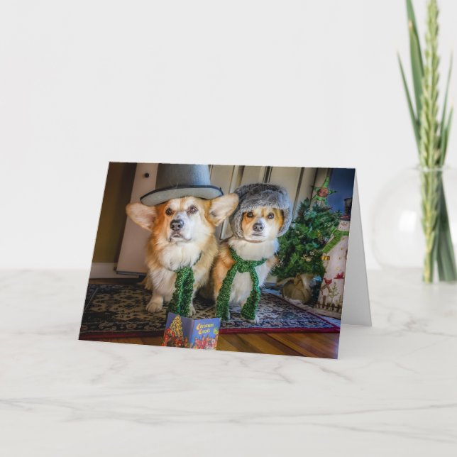 Carte de Noël Corgi (Devant)