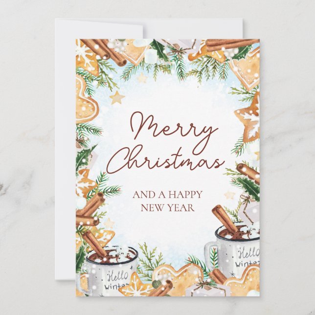 Carte de Noël Cosy Watercolor (Devant)
