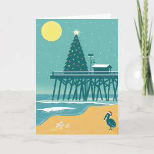 Carte de Noël côtière - Carte de vacances sur la p