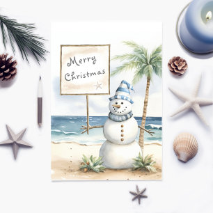 Carte de Noël côtière personnalisable