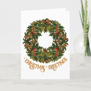Carte de Noël couleur Paisley Wreath
