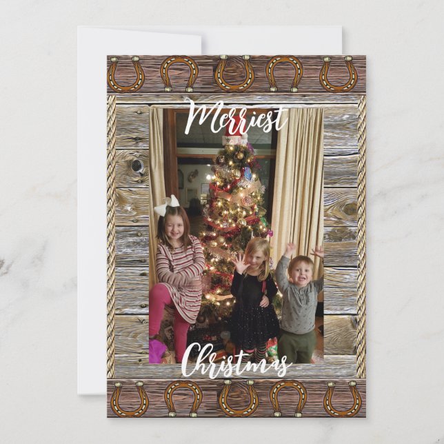 Carte de Noël Country et Western avec photo person (Devant)