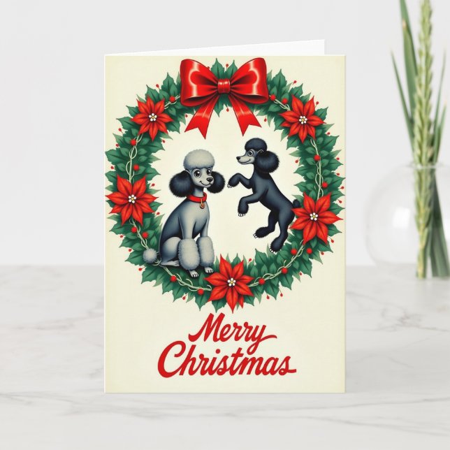 Carte de Noël Couronne Canine (Devant)