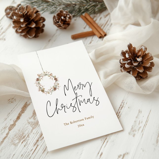 Carte de Noël Couronne Minimaliste (Créateur téléchargé)
