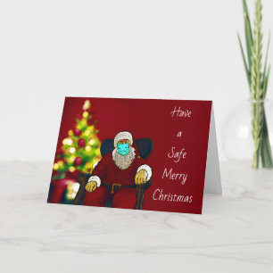 Carte de Noël Covid-19 avec Père Noël
