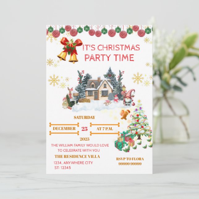 Carte de Noël Cozy Santa (Debout devant)