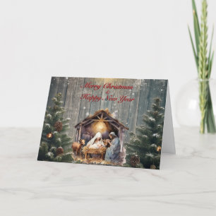 Carte de Noël Crèche