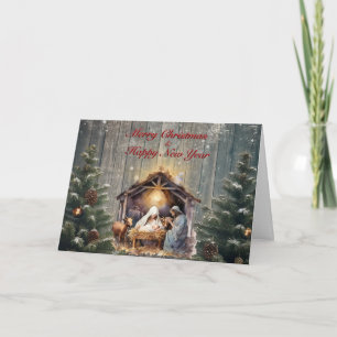 Carte de Noël Crèche