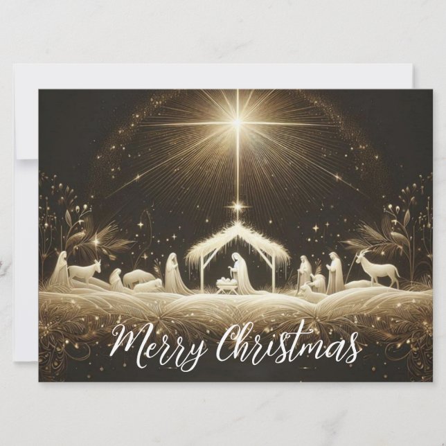 Carte de Noël Crèche de la Nativité (Devant)