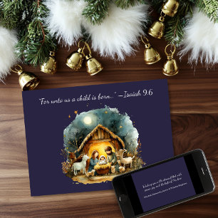 Carte de Noël Crèche Esaïe 9:6