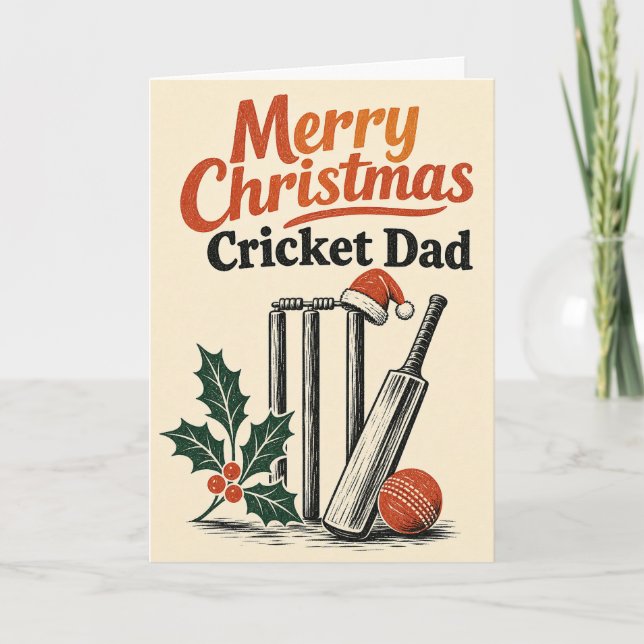 Carte de Noël Cricket Papa Joyeux (Devant)