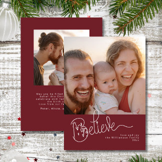 Carte de Noël Croire Chrétien Moderne Famille 2 Ph
