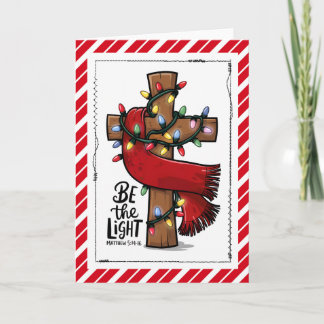 Carte de Noël Croix Chrétienne Soyez la Lumière