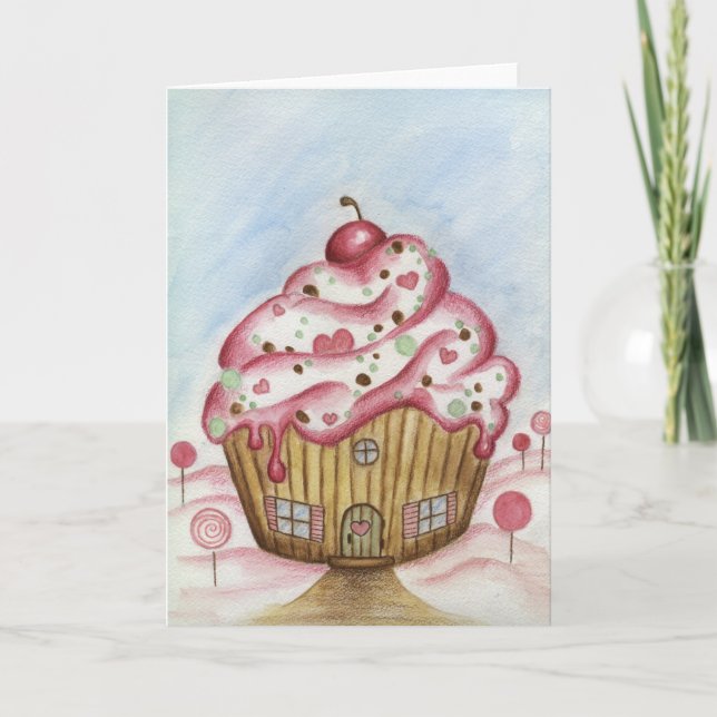Carte de Noël Cupcake House (Devant)