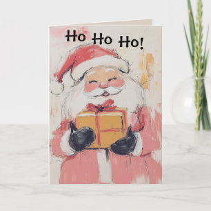 Carte de Noël Cute Pastel Santa Claus