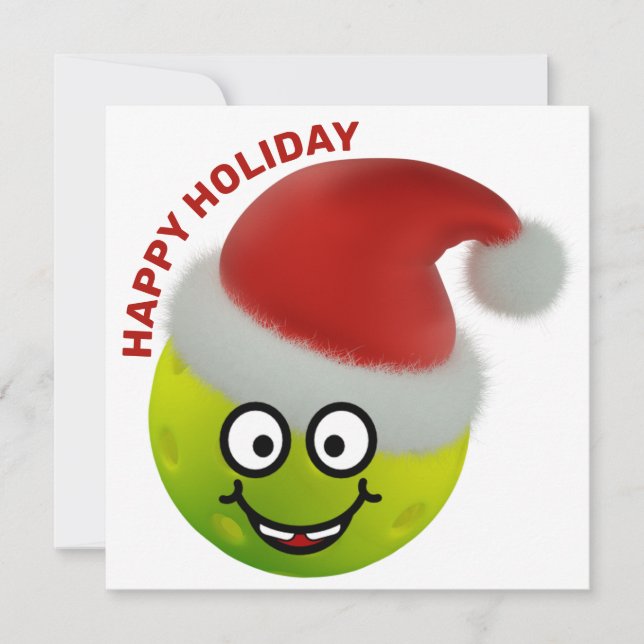 Carte de Noël 🎅 Cute Pickleball Père Noël (Devant)