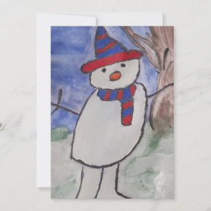Carte de Noël Cute Snowman