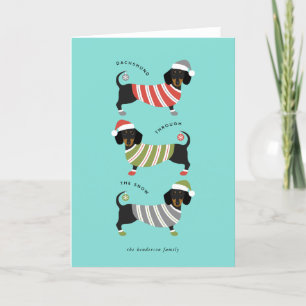 Carte de Noël Dachshund