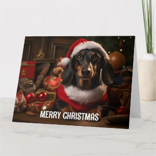 Carte de Noël Dachshund