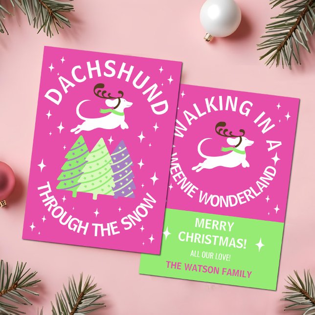 Carte de Noël Dachshund à travers la neige (Dachshund Through the Snow  Dog Christmas Card)