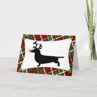 Carte de Noël Dachshund Reindeer