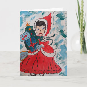 Carte de Noël d'aide père Noël