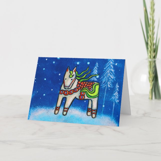 Carte de Noël Dala Horse I (Devant)