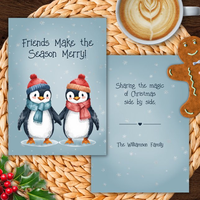Carte de Noël d'amis manchots (Créateur téléchargé)