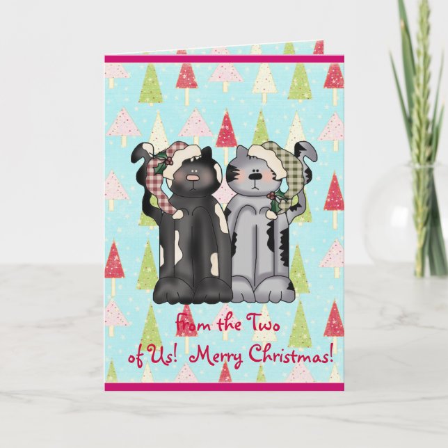 Carte de Noël d'amour de chat (Devant)