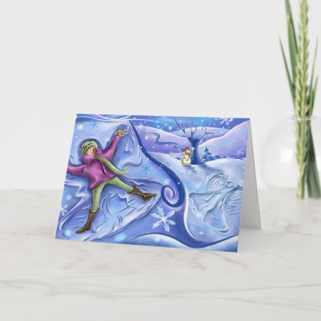 Carte de Noël d'ange de neige (Devant)