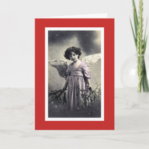 CARTE DE NOËL D'ANGE DE NEIGE