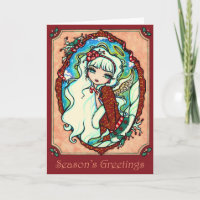 Carte de Noël d'ange de sucre de canne