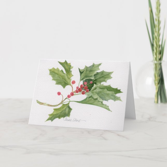 Carte de Noël d'aquarelle 09CCS2-6 (Devant)