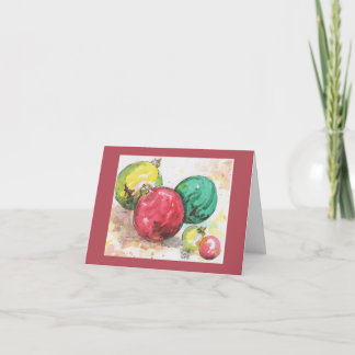 Carte de Noël d'aquarelle : Ornements