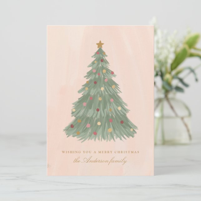 Carte de Noël d'arbre de Noël moderne (Debout devant)