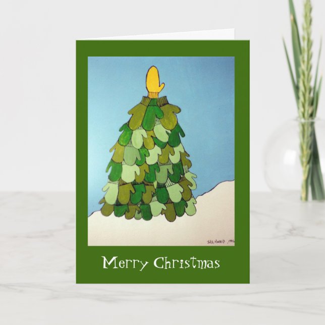Carte de Noël d'Arbre noir de Mitten (Devant)