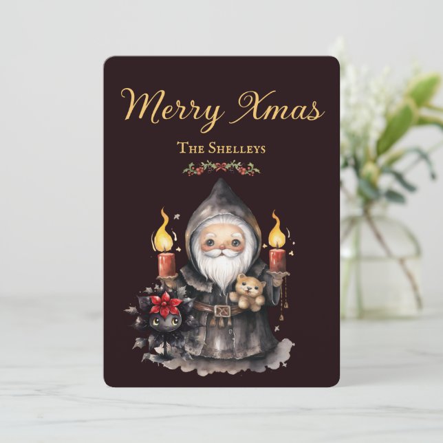 Carte de Noël Dark Père Noël (Debout devant)