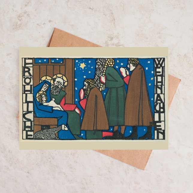Carte de Noël d'Art de la scène de la Nativité en  (Créateur téléchargé)